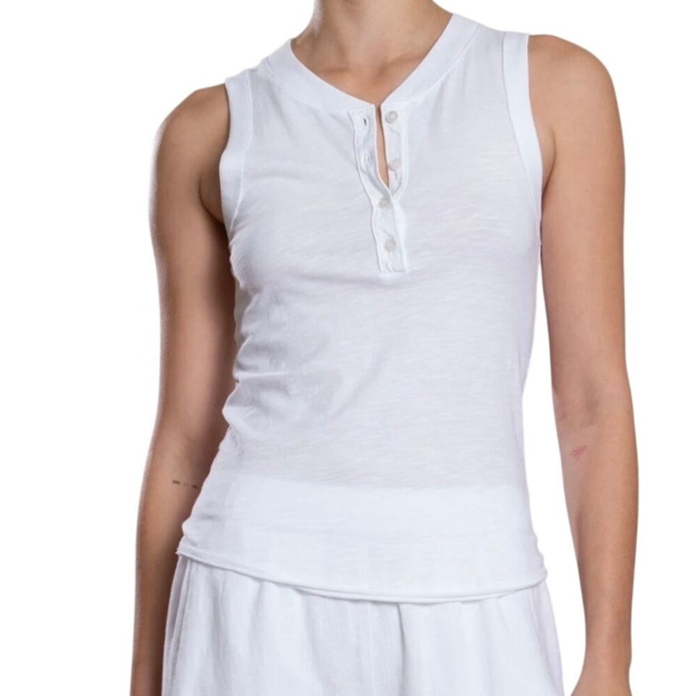 Pharaoh Collection Kiera Tank in Supima Slub White Size 1/Small NWT